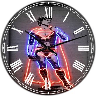 Designart David Michelangelo Superman Oversized Modern Wall Clock - 38 x 38 x 1