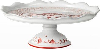 Country Estate Winter Frolic Ruby Cake Stand