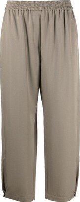 Elasticated-Waist Straight-Leg Trousers-AL