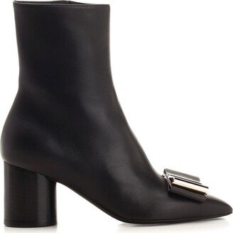 Bow-Detailed Side-Zip Ankle Boots