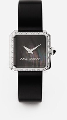 Sofia steel watch with colorless diamonds