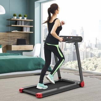 SuperFit Folding Electric Treadmill Compact Walking Running Machine w/APP Control Speaker Red