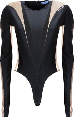 Illusion Sheer Panelled Stretched Bodysuit