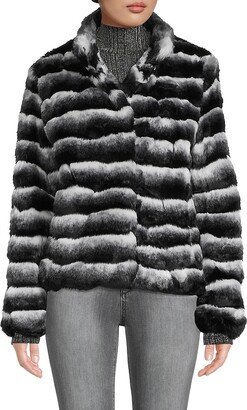 Striped Faux Fur Jacket