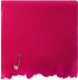 Medusa Safety-Pin Frayed Hem Scarf