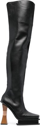 Veena 120mm leather knee boots