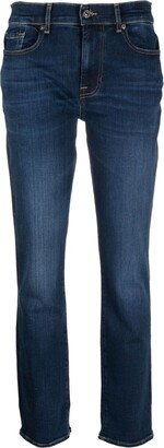 Illusion mid-rise cropped jeans