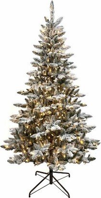 Kurt S. Adler Kurt Adler Kurt Adler 6 Foot Pre-Lit Warm White LED Snow Pine Tree