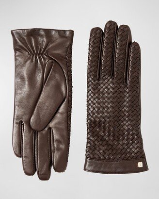 Woven Nappa Leather Gloves-AB