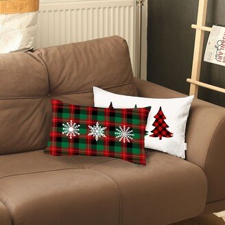 Christmas Plaid Lumbar Decorative Pillows