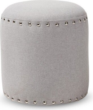 Rosine Modern and Contemporary Fabric Upholstered Nail Trim Ottoman