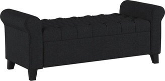 Keiko Fabric Armed Storage Bench