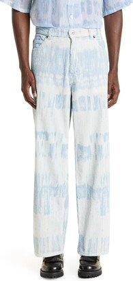 Vast Cut Print Wide Leg Corduroy Pants