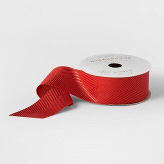 1.5 Fabric Ribbon Red 20ft - Wondershop™