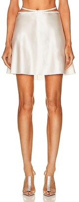 Nue Studio Silk Mini Skirt in Ivory