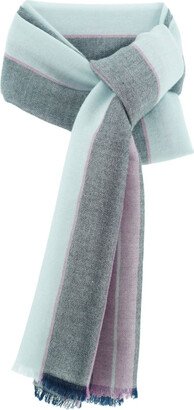 Scarves by Franci Reef Night Cashmere Scarf In Blue Grey And Pink - Unisex