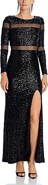 Long Sleeve Sequin Mesh Dress - 100% Exclusive