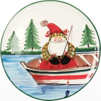 Old St. Nick Fishing Round Platter