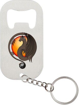 Beautiful Ancient Yin Yang Dragon Logo Printed Bottle Opener Key Chain Stainless Steel