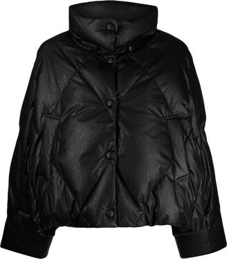 STUDIO TOMBOY Quilted Faux-Leather Puffer Jacket