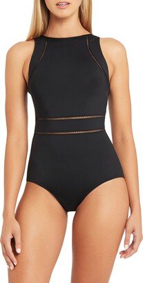 Ladder Stitch One-Piece Swimsuit