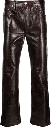 Eito leather straight-leg trousers