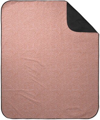 Picnic Blankets: Notion - Fine Floral - Pink And Rust Picnic Blanket, Pink