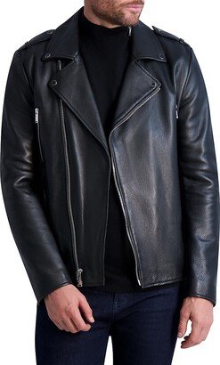 Asymmetric Leather Moto Jacket