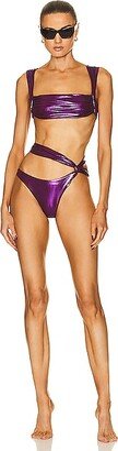 Glossy Bikini Set in Purple