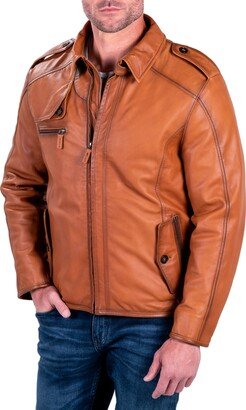 Comstock & Co. Leather Aviator Jacket