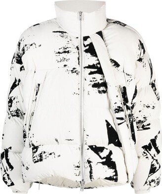 Paint Splatter-Print Puffer Jacket