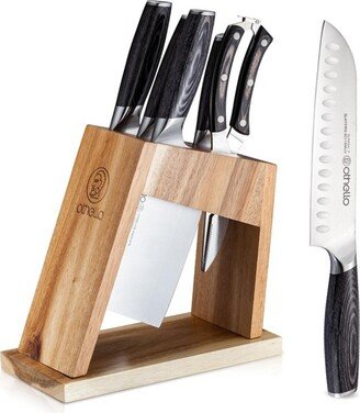 OTHELLO Classic 6-Piece Knife Set with Wooden Block Kitchen Knives, Black