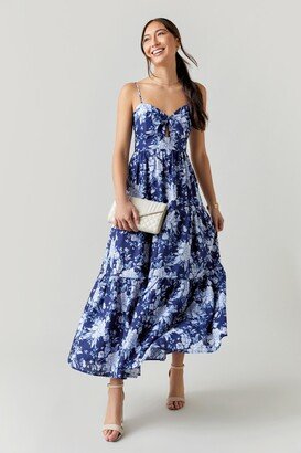 Avril Front Tie Floral Maxi Dress