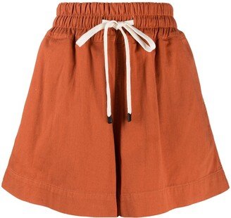 High-Waist Drawstring Shorts-AA