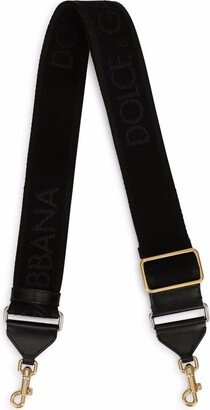 Leather-Trim Logo Print Strap