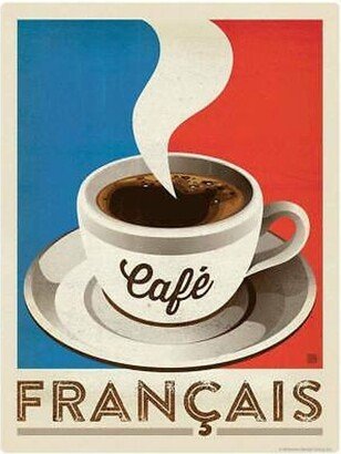 Cafe Francais French Flag Coffee Decal Peel & Stick Decor