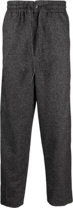 Logo-Patch Check-Pattern Tapered Trousers