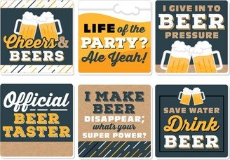 Big Dot Of Happiness Cheers and Beers - Funny Beer Party Decorations - Drink Coasters - Set of 6