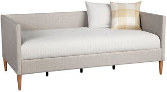 Twin Daybed with Wooden Frame and Fabric Upholstery, Gray