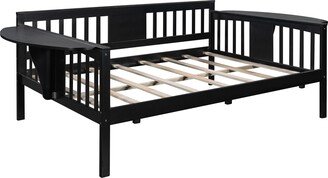 IGEMAN Full Size Simple Daybed with 2 Shelf Table for Small Bedroom City Aprtment Dorm