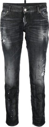 Distressed Cropped Jeans-AP