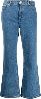 Cropped Organic-Cotton Flared Jeans