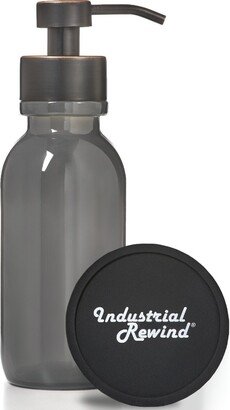 Gray Soap Dispenser with Oil Rubbed Bronze Wide Mouth Foam Pump - Industrial Rewind Glass Bottle With Metal Foaming Holder