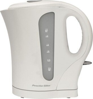 Proctor Silex 1.7 Liter Plastic Electric Kettle in White