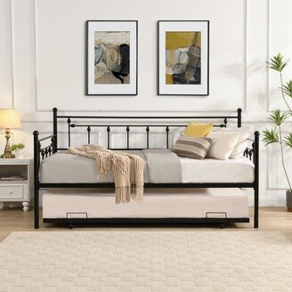 TONWIN Metal Daybed with Pull Out Trundle