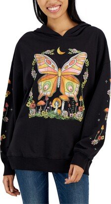 Juniors' Butterfly Graphic Long-Sleeve Hoodie