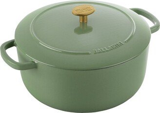 Cast Iron Bellamonte Green 6Qt Round Dutch Oven