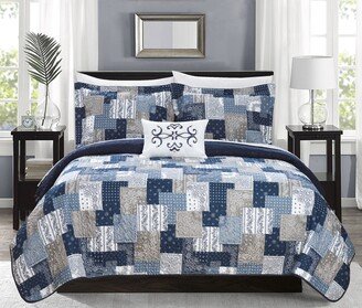 Viona 8 Piece Reversible Bed in a Bag Quilt Coverlet Set