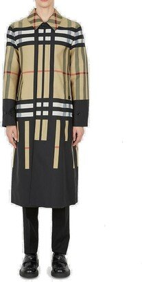 Hooded Long Sleeved Check Coat