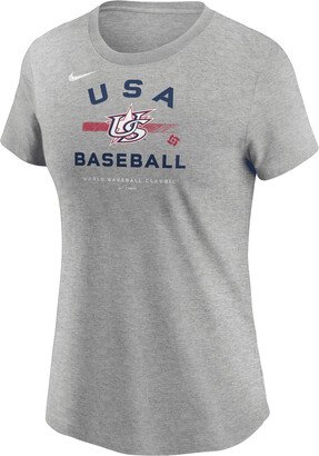 Women's 2023 World Baseball Classic (USA Baseball) T-Shirt in Grey